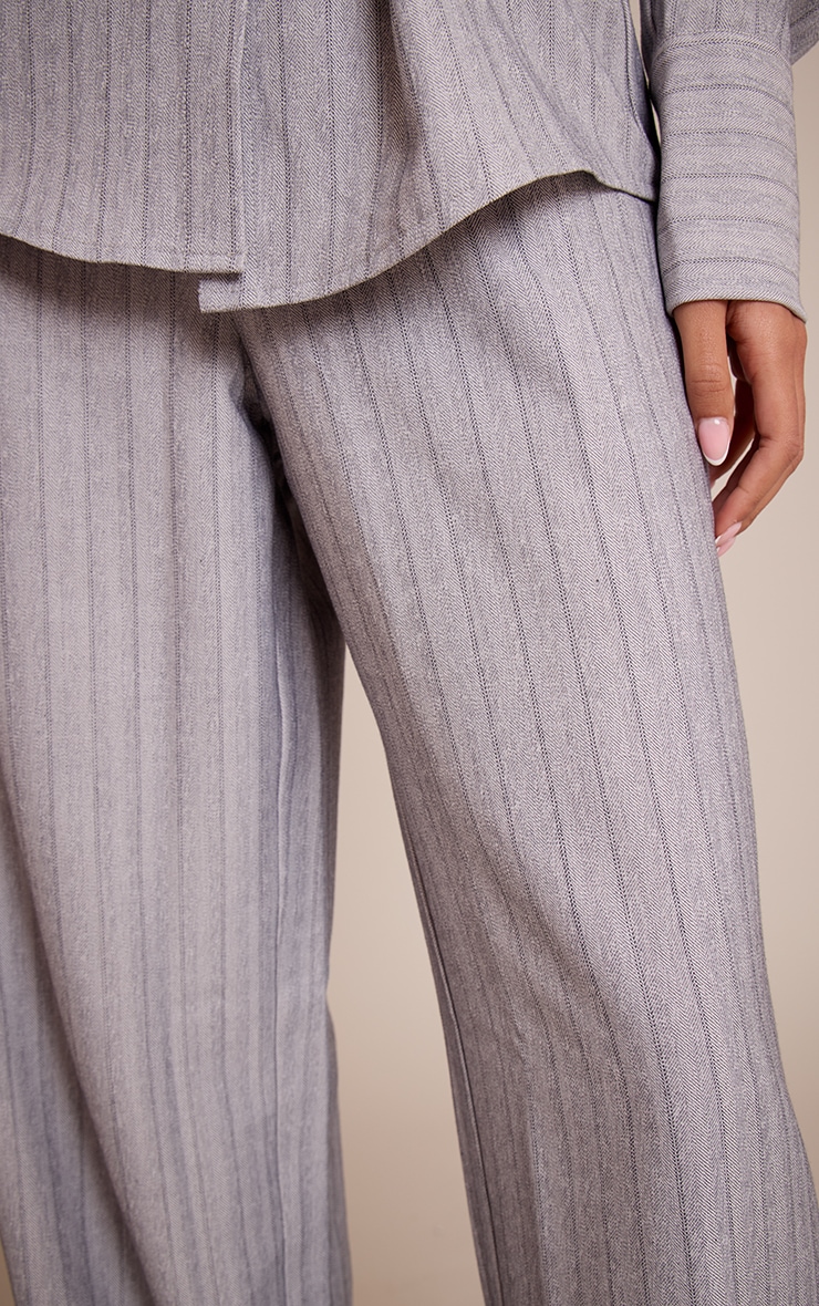 Tall Light Grey Pinstripe Woven Drawstring Pant image 4