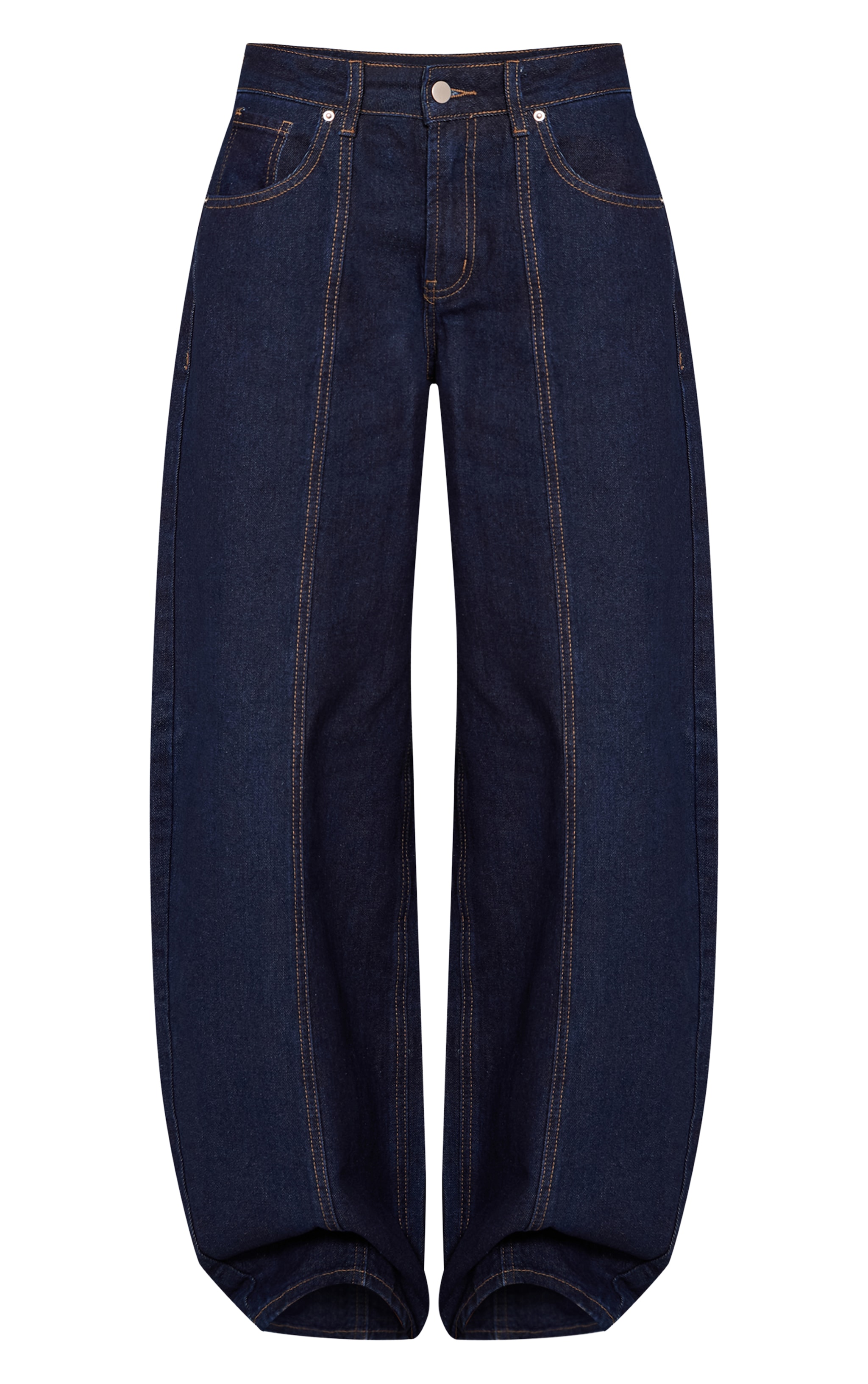 Indigo Seam Detail Barrel Jeans image 5