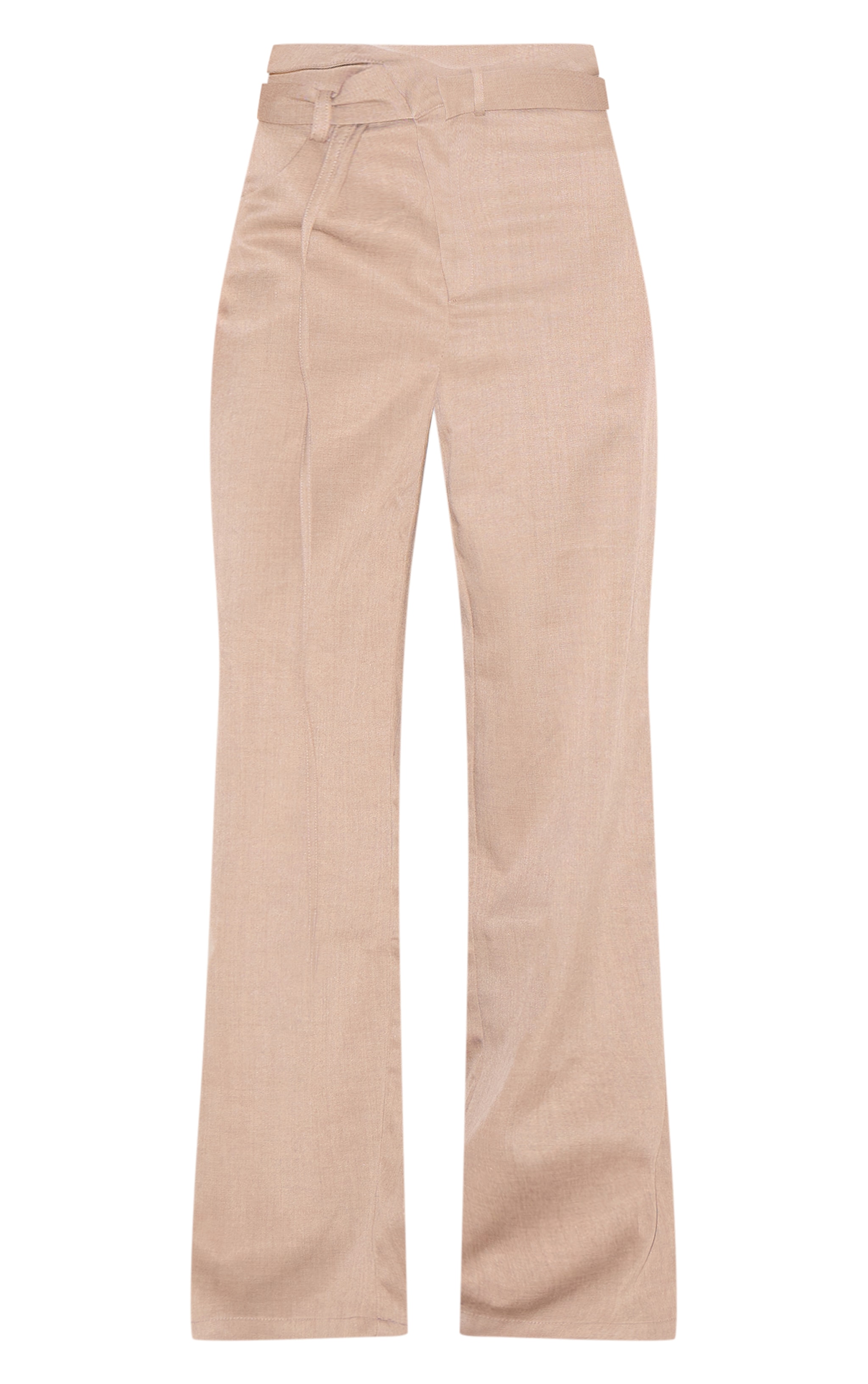 Pantalon de tailleur deluxe taupe à détail bande superposée à la taille image 5