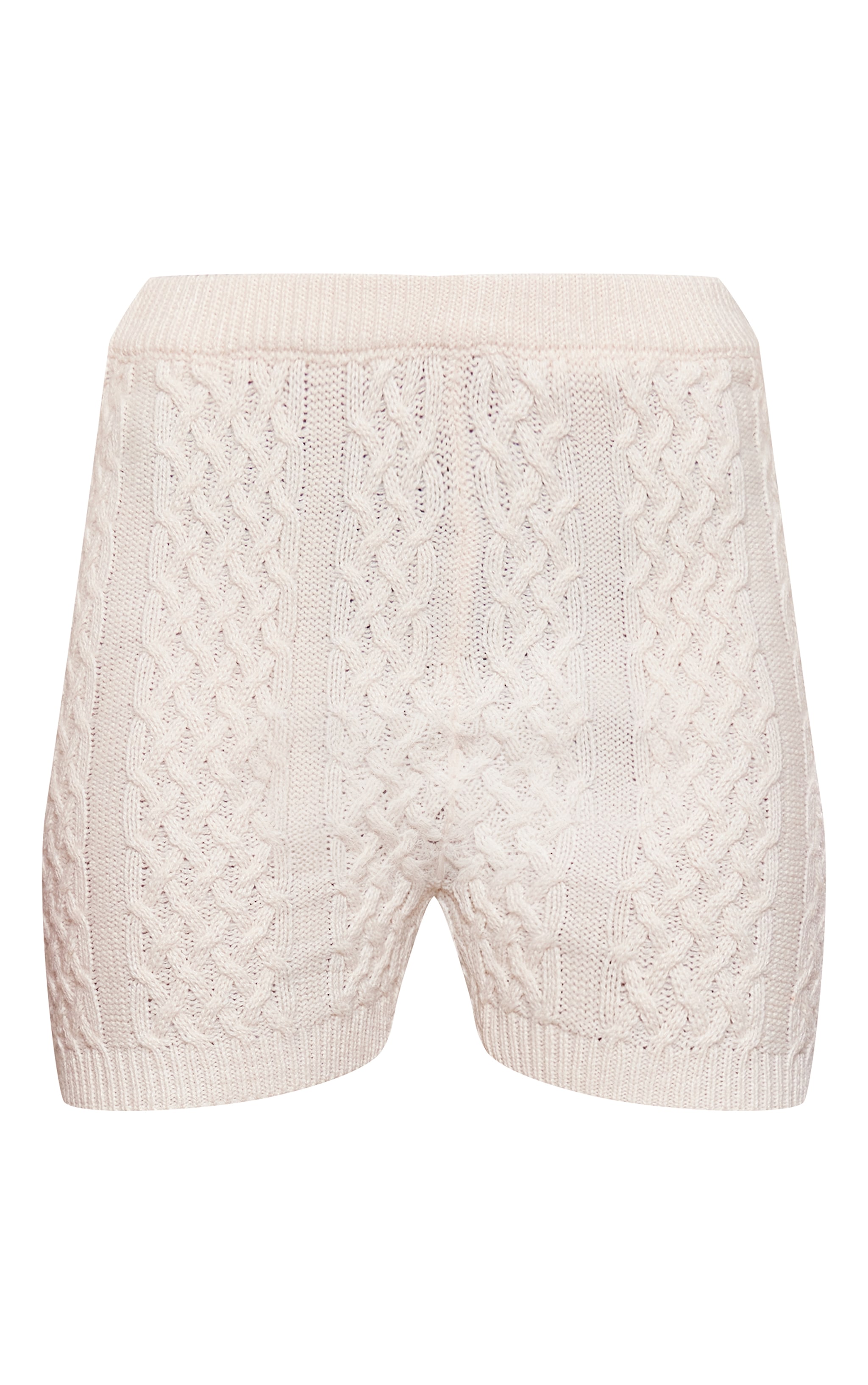 Petite Cream Cable Knit Shorts image 6