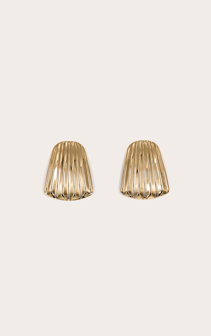 Gold Ridge Statement Stud Earrings image 3