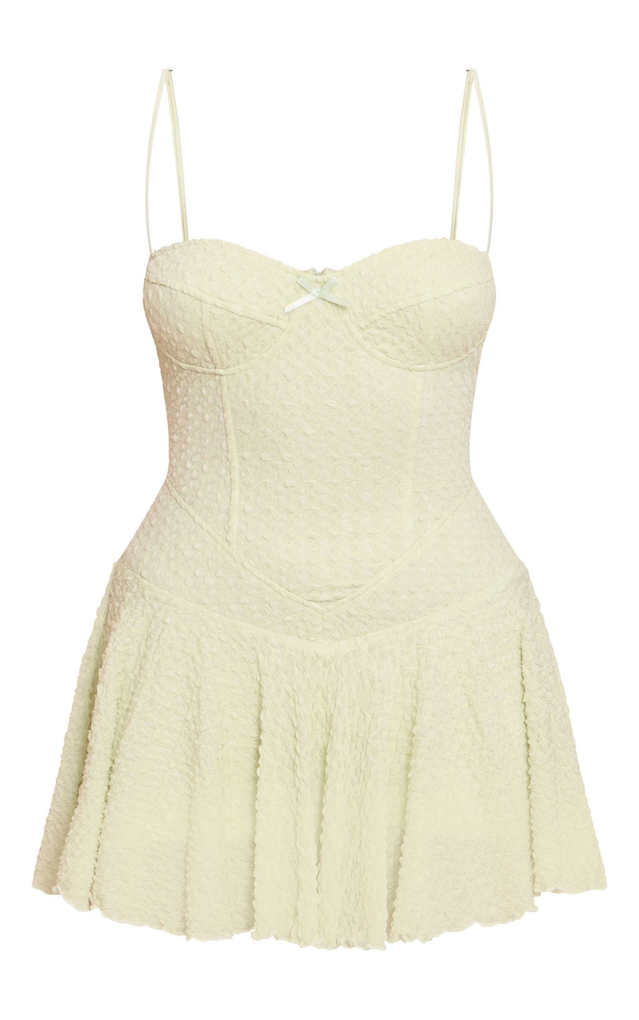 Lemon Textured Lace Strappy Skort Floaty Romper image 5