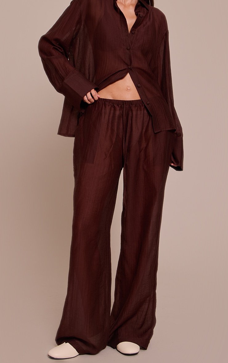  Chocolate Textured Slouchy Straight Leg Pant image 2