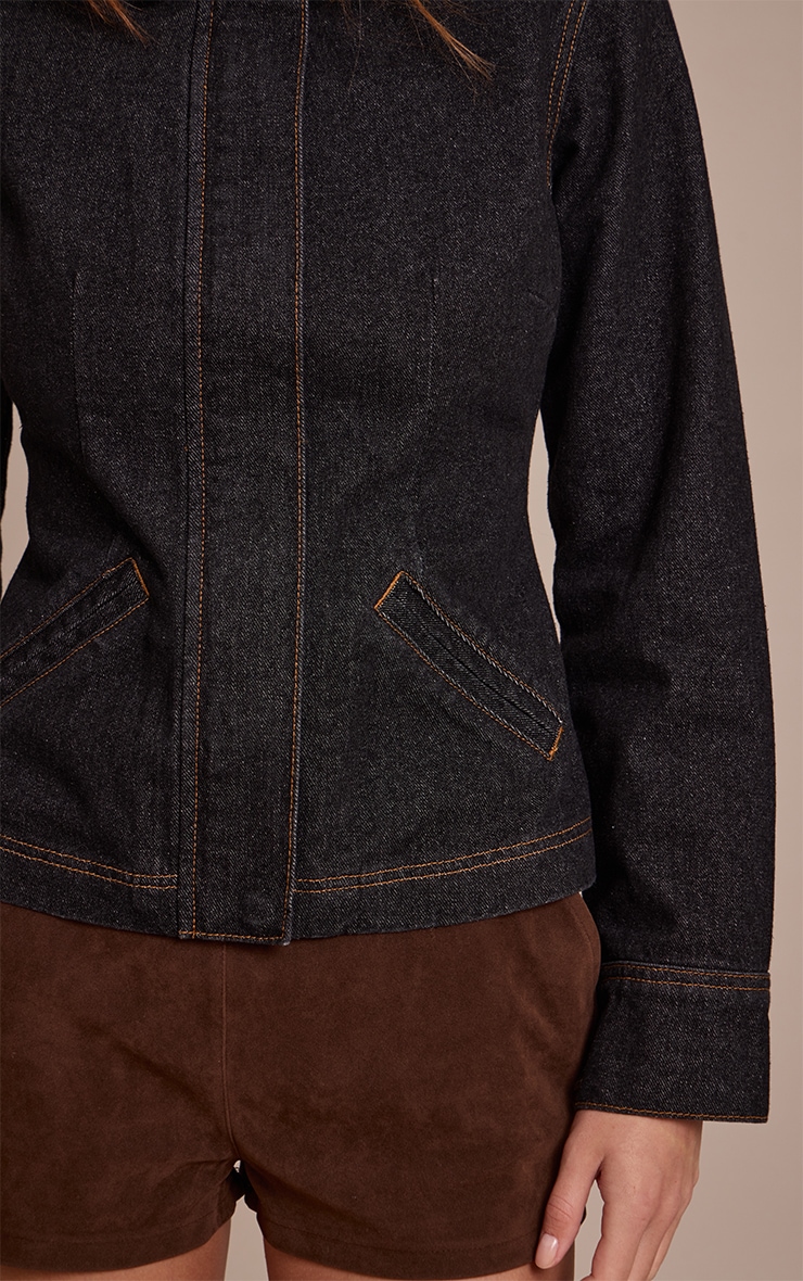 Raw Indigo Cinched Denim Jacket image 4
