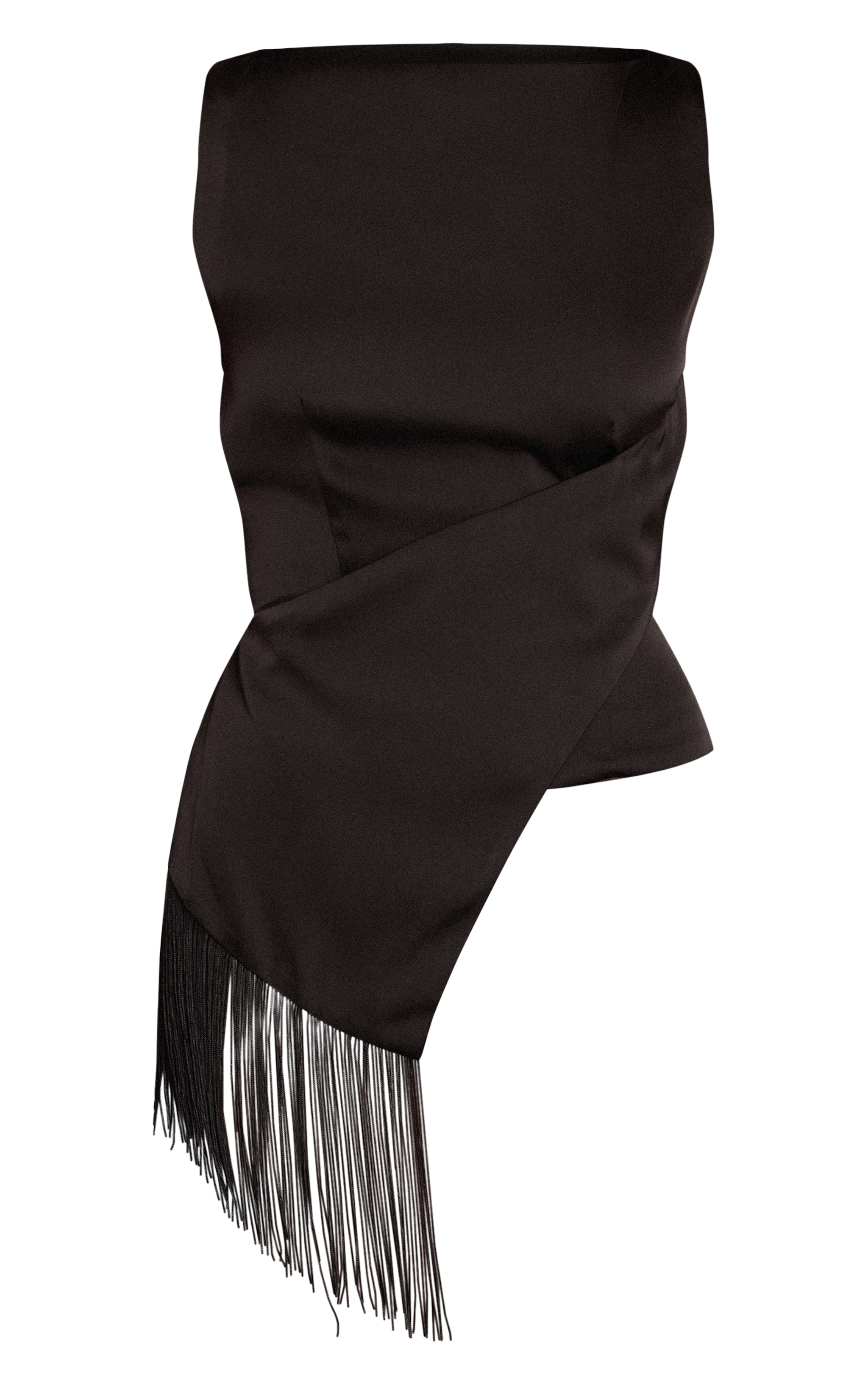 Black Satin Fringe Top image 5