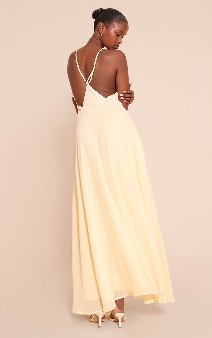 Lemon Plunge Textured Detail Maxi Dress image 2