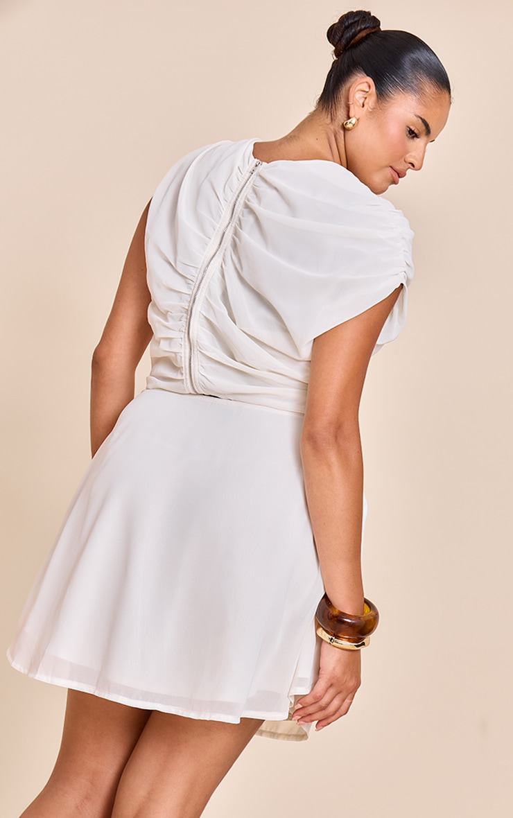 Plus Cream Chiffon Asymmetric Top image 2