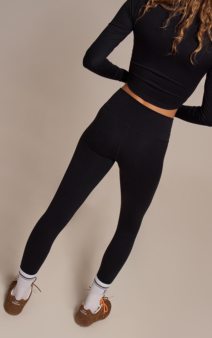 Black Sculpt Wrap Waist Gym Leggings image 3