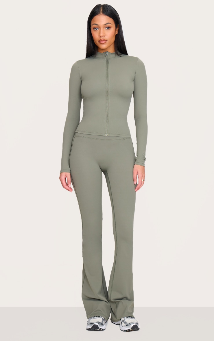 Tall Olive Sculpt High Waisted Flared Yoga Pants image 1