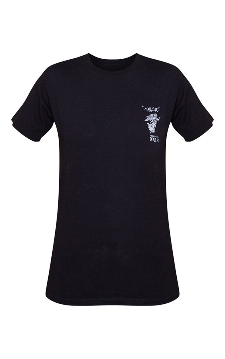 T-shirt oversize noir imprimé Angelic Tour image 5