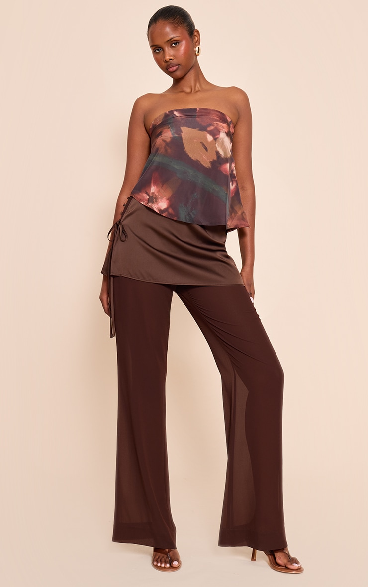 Multi Abstract Print Bandeau Chiffon Top image 3