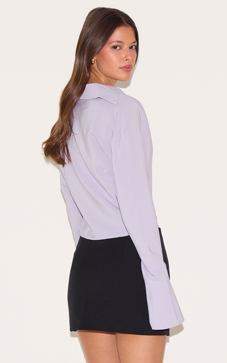 Light Grey Chiffon Cowl Neck Blouse image 1