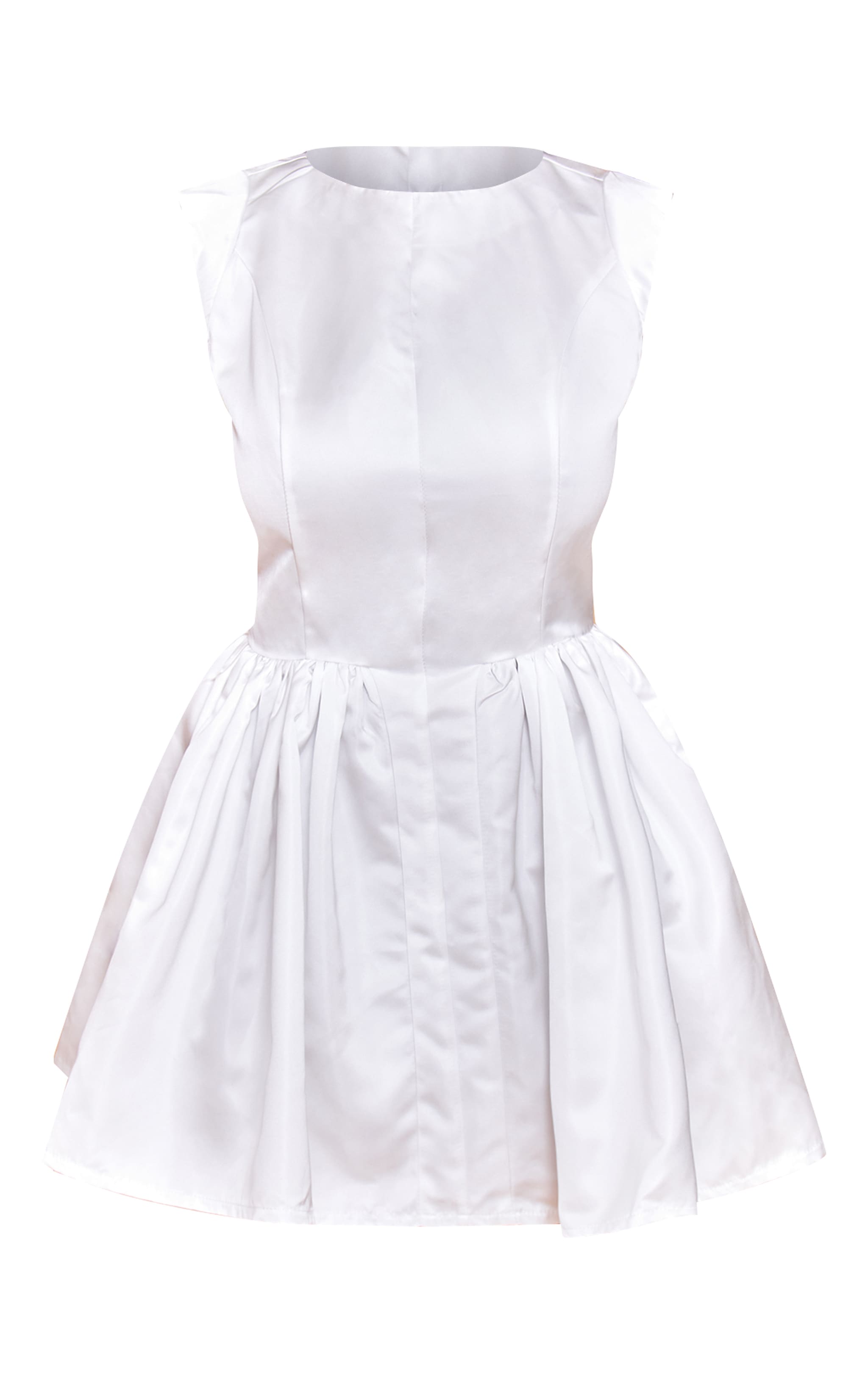 Shape White Boat Neck Cap Sleeve Skater Mini Dress image 5