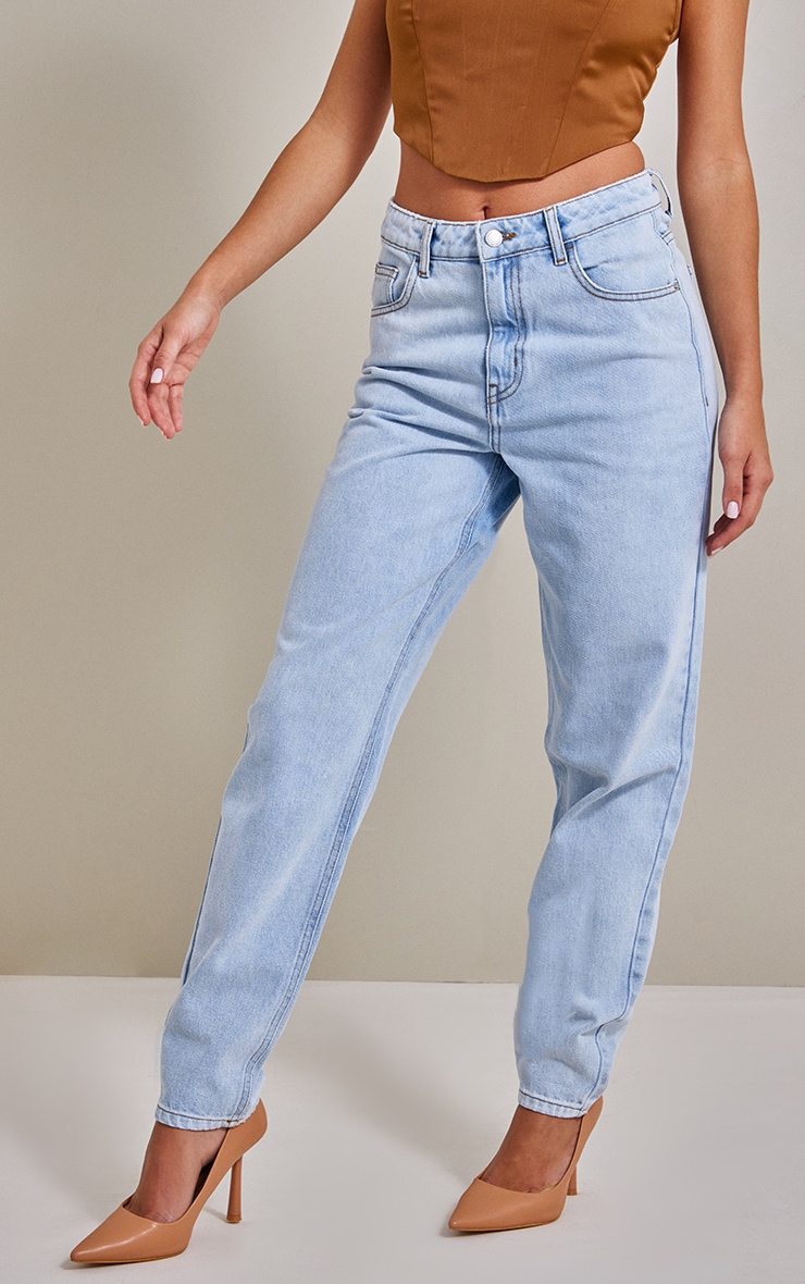 PRETTYLITTLETHING L32 Light Blue Mom Jeans image 2