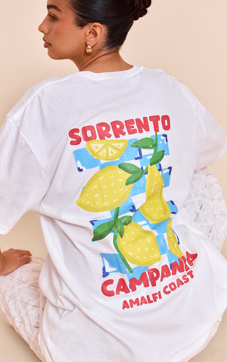 White Sorrento Graphic Oversized T-shirt image 1