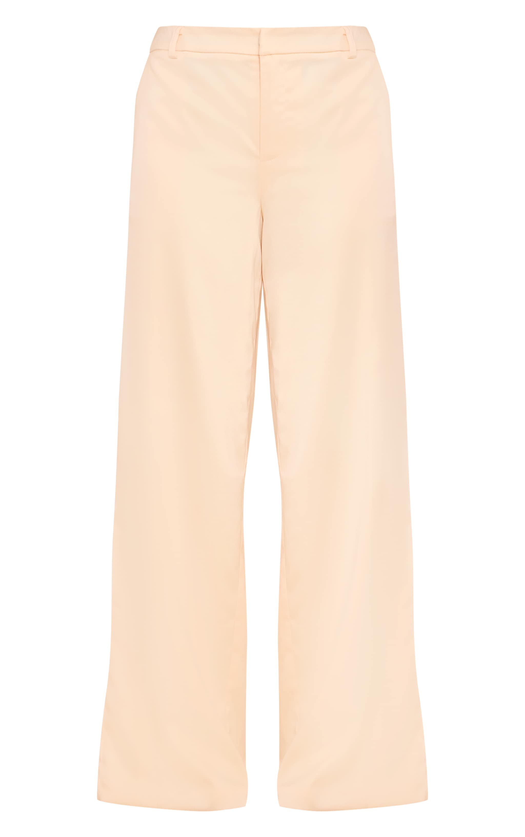 Pantalon de tailleur large satiné crème au beurre image 5