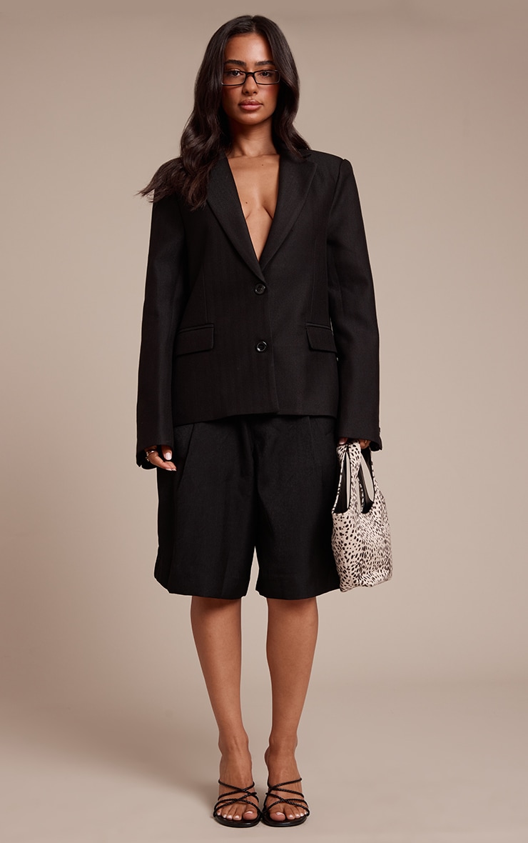 Petite Black Boyfriend Premium Blazer image 3