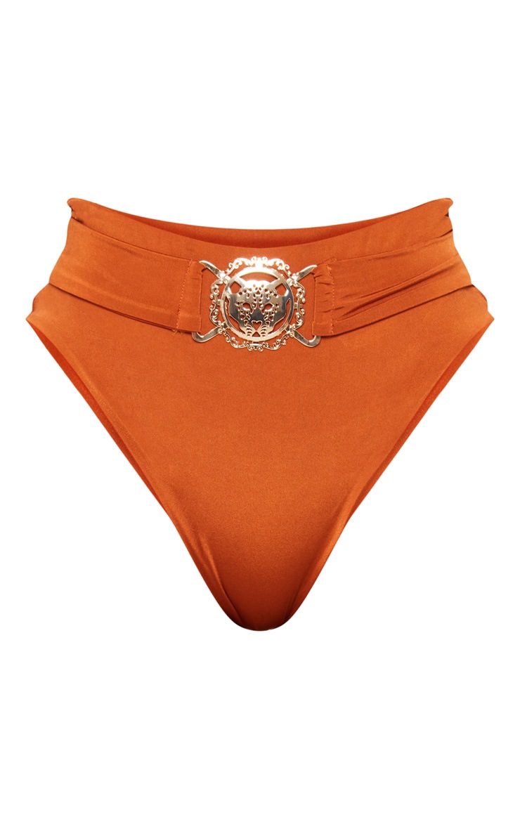 Shape Brown Lion Trim Bikini Bottom Curve PrettyLittleThing USA