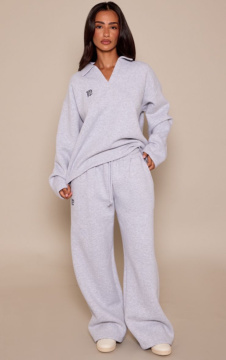 Petite Ash Grey PLT Collared Sweatshirt  image 3