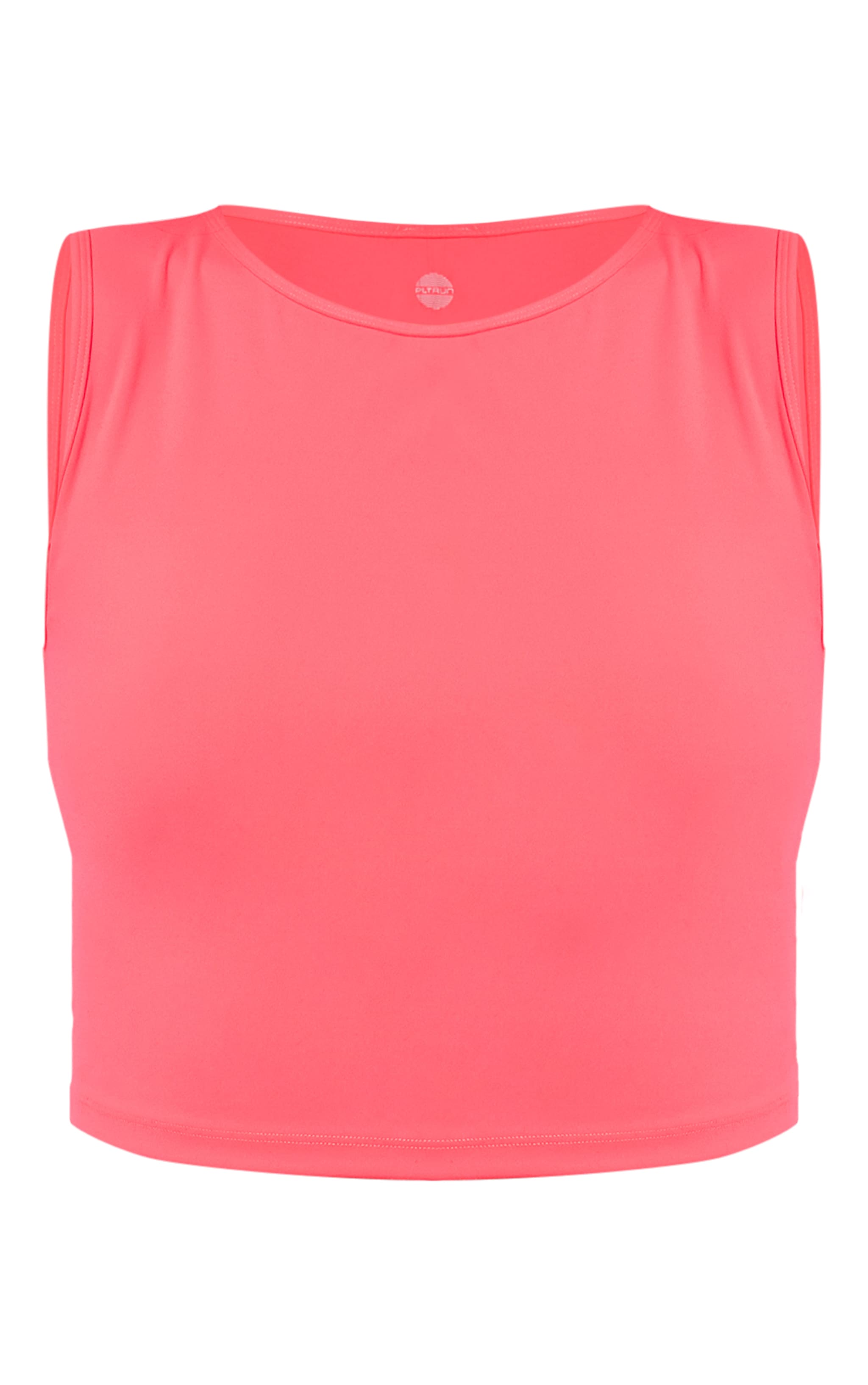 PLT RUN Hot Pink Sculpt Padded Basic Racer Neck Top image 5