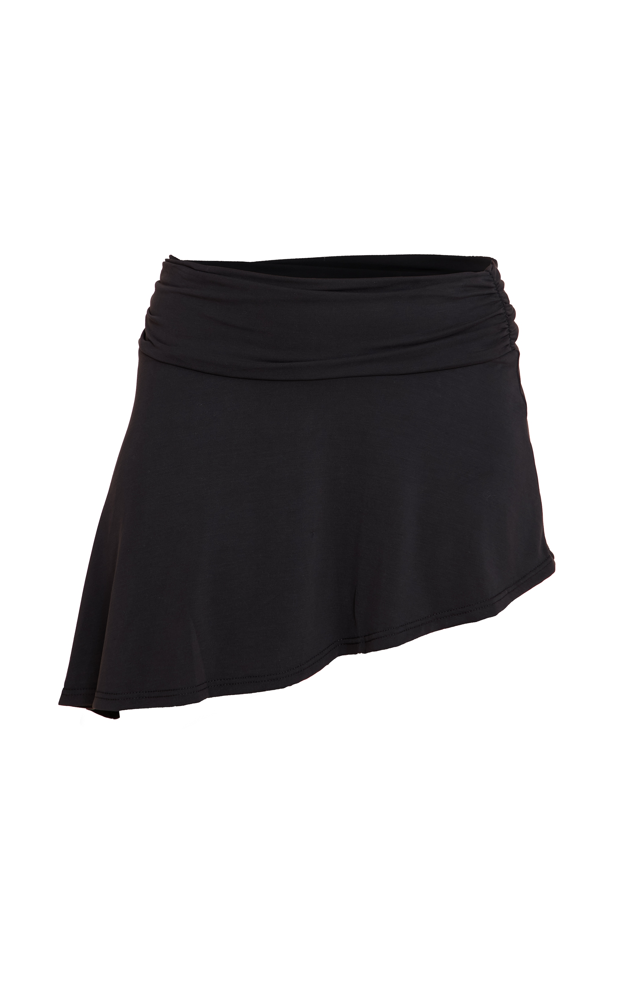 Black Modal Asymmetric Mini Skirt image 6