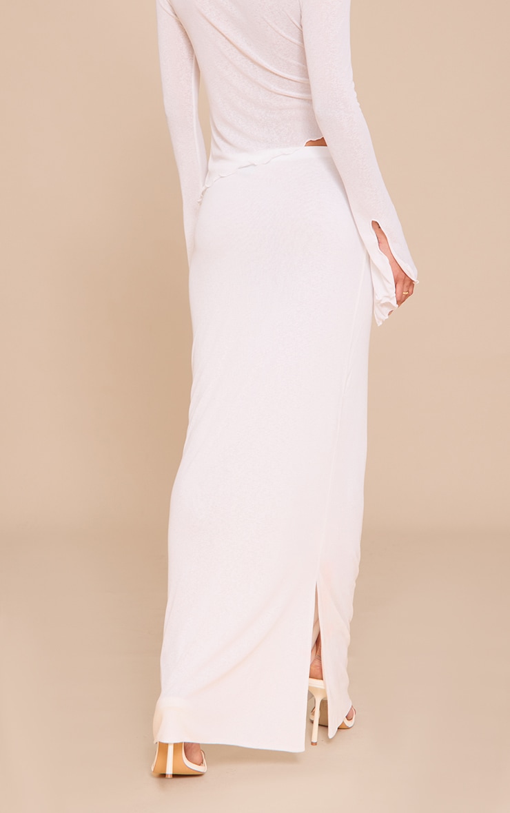 White Burnout Mesh Maxi Skirt image 3