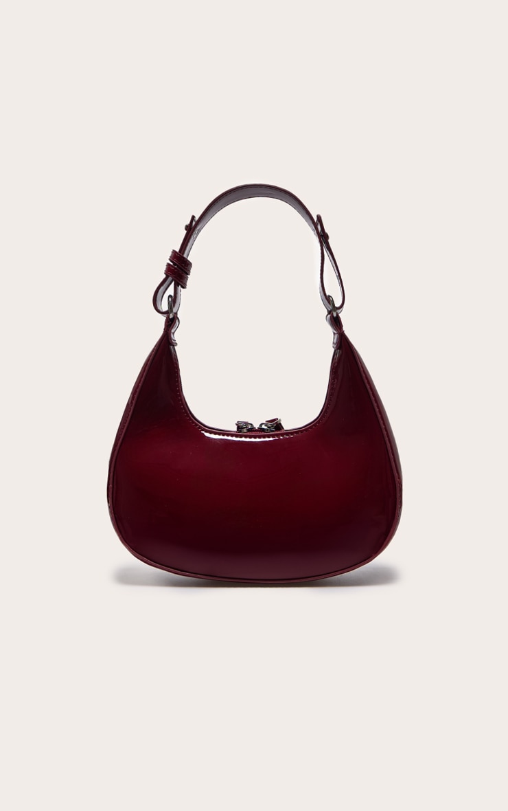 Burgundy Mini Double Zip Circle Grab Bag image 3