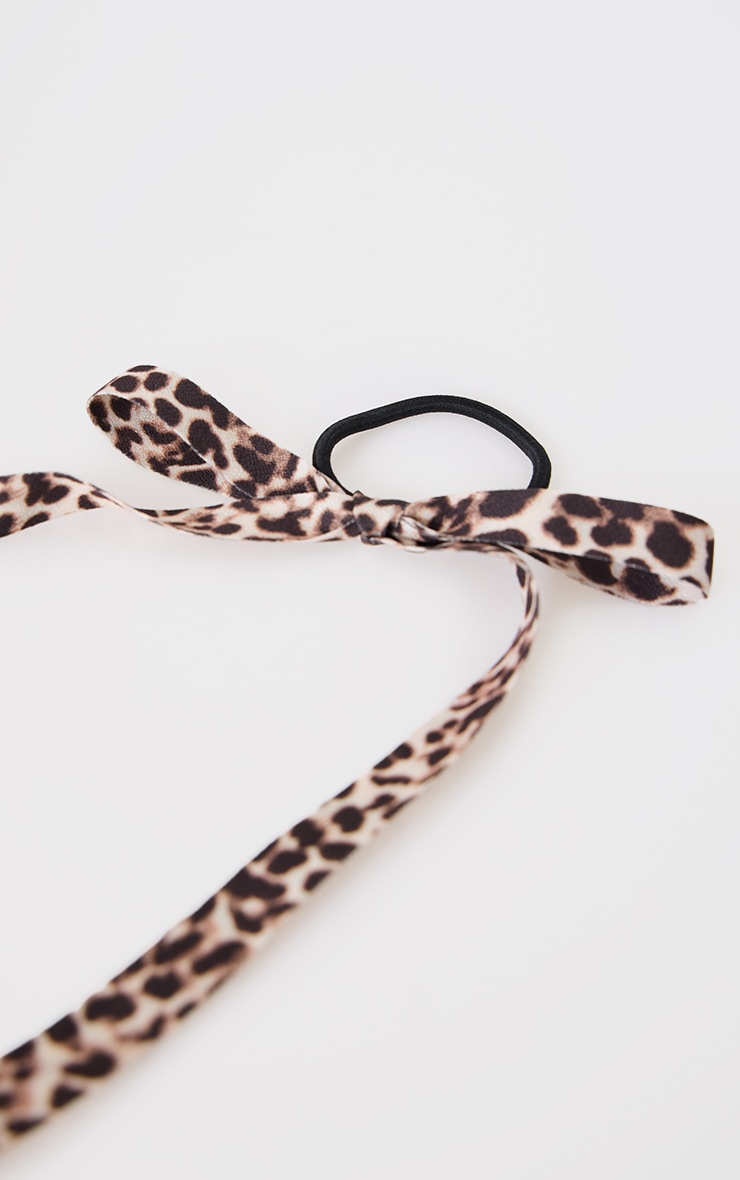 Leopard Print Bow 2 Pack Hair Bobbles image 3