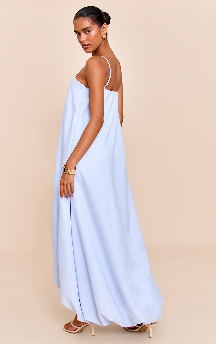 Light Blue Strappy Floaty Maxi Dress image 2