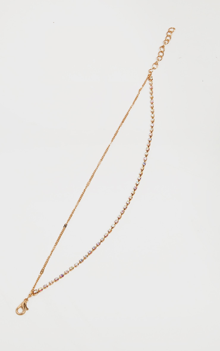 Gold Diamante Double Chain Anklet image 4