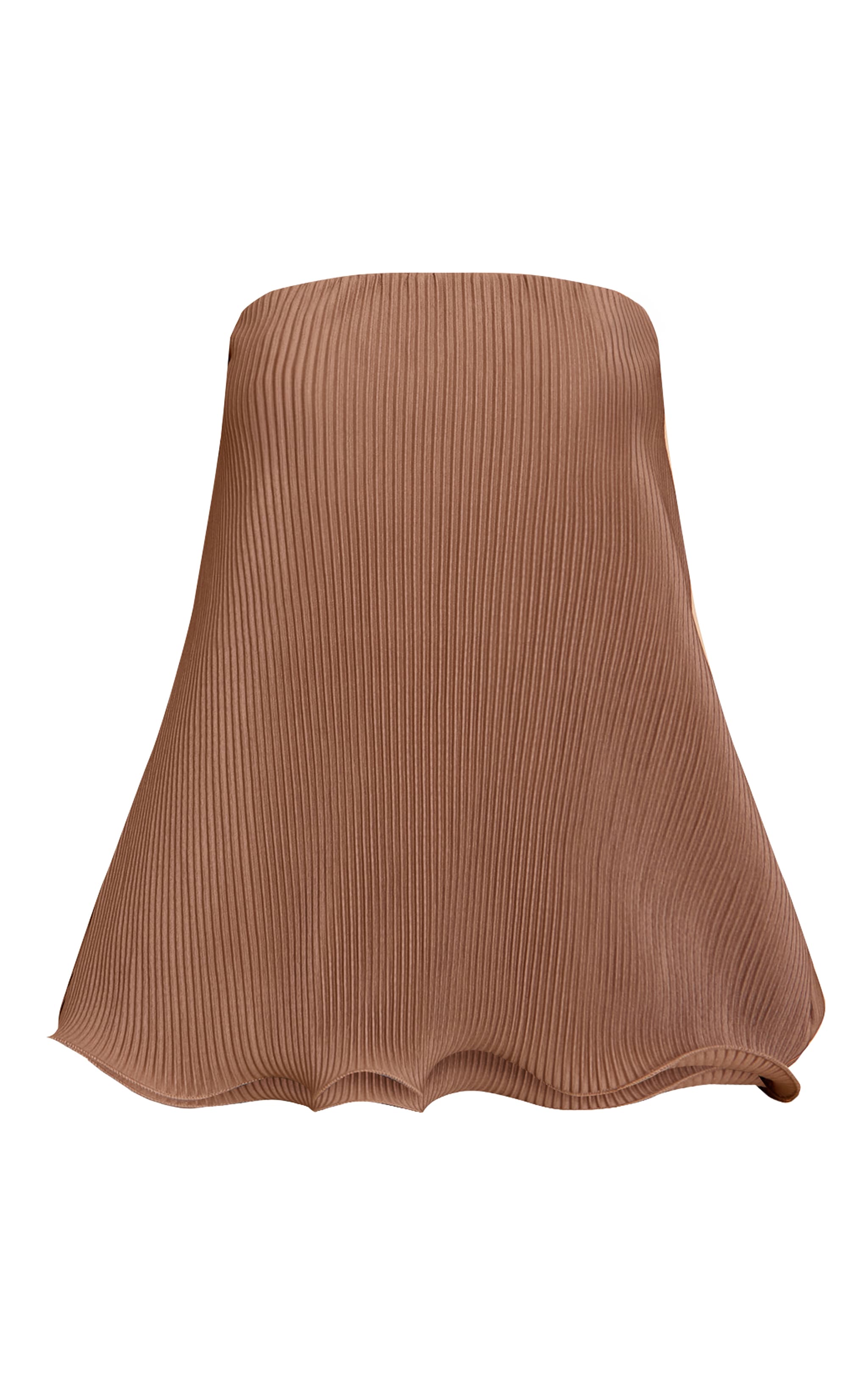 Petite Taupe Plisse Frilled edge Bandeau Top image 5