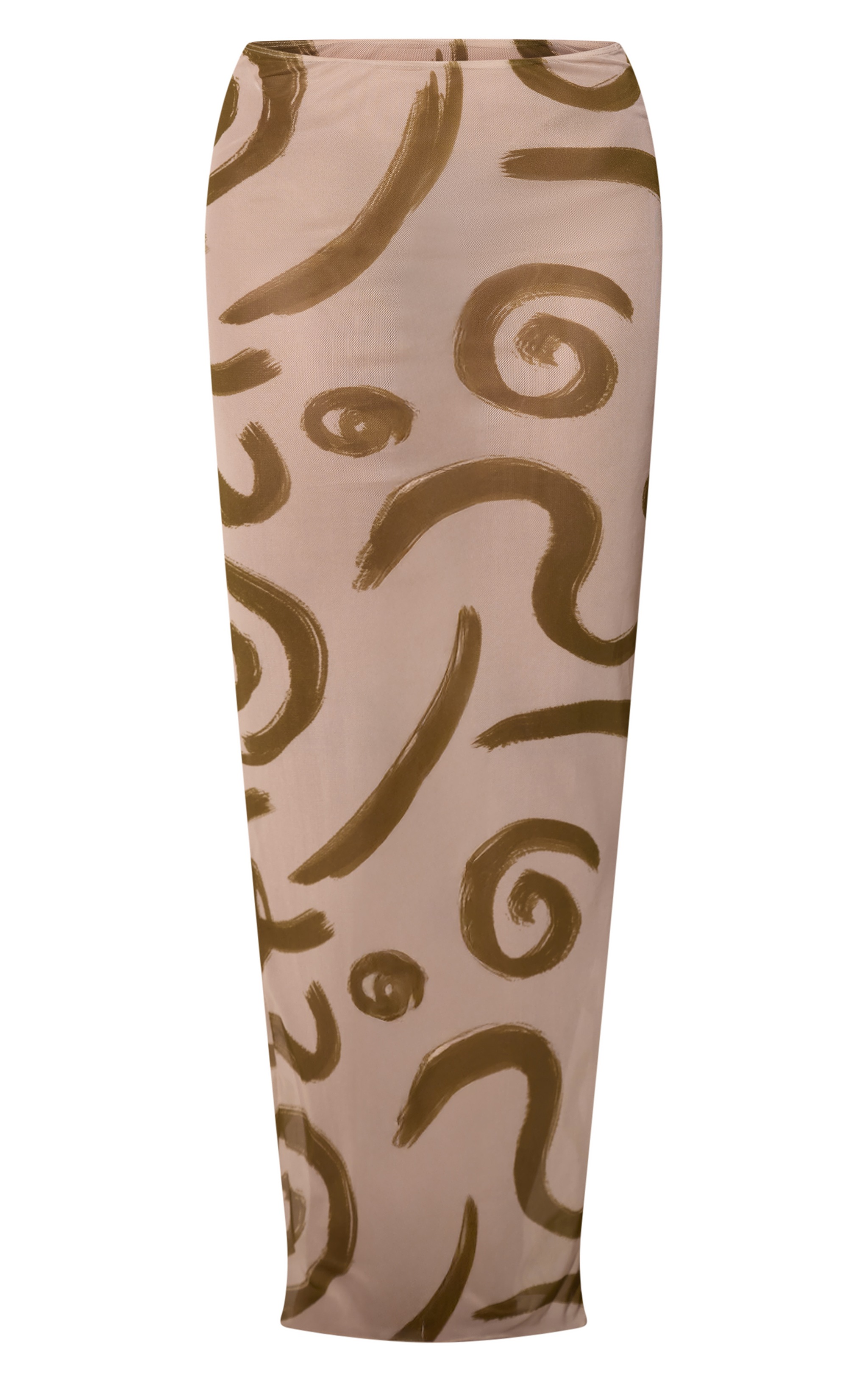 Sage Swirl Print Mesh Maxi Beach Skirt image 5