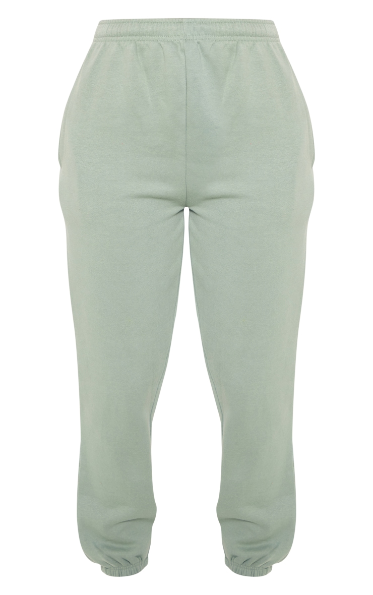 Smoke Green Sweat Cuffed High Waist Track Pants image 5
