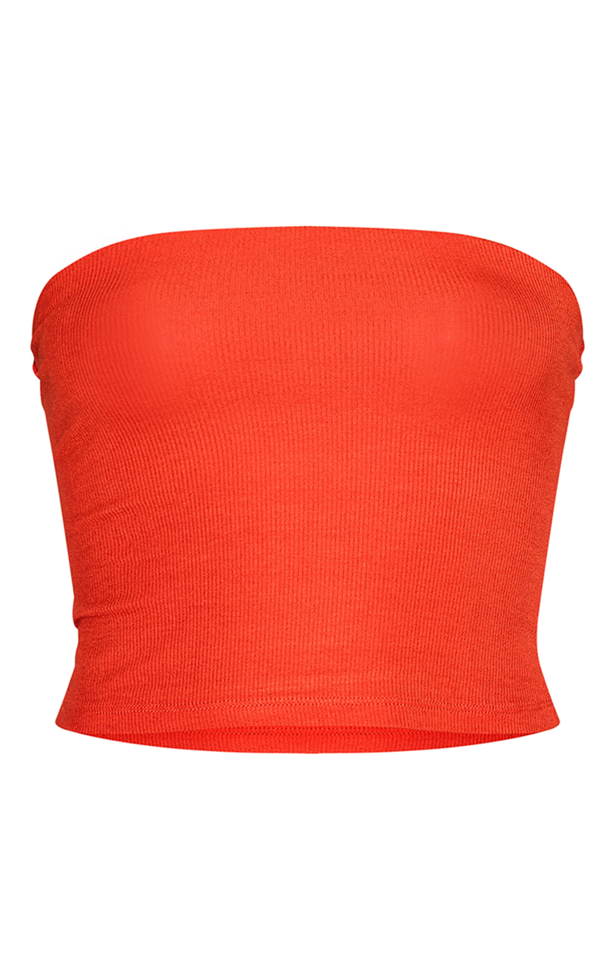 Top bustier côtelé doux rouge tomate image 5