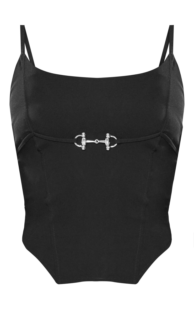 Black Dip Hem Hardware Detail Top image 5