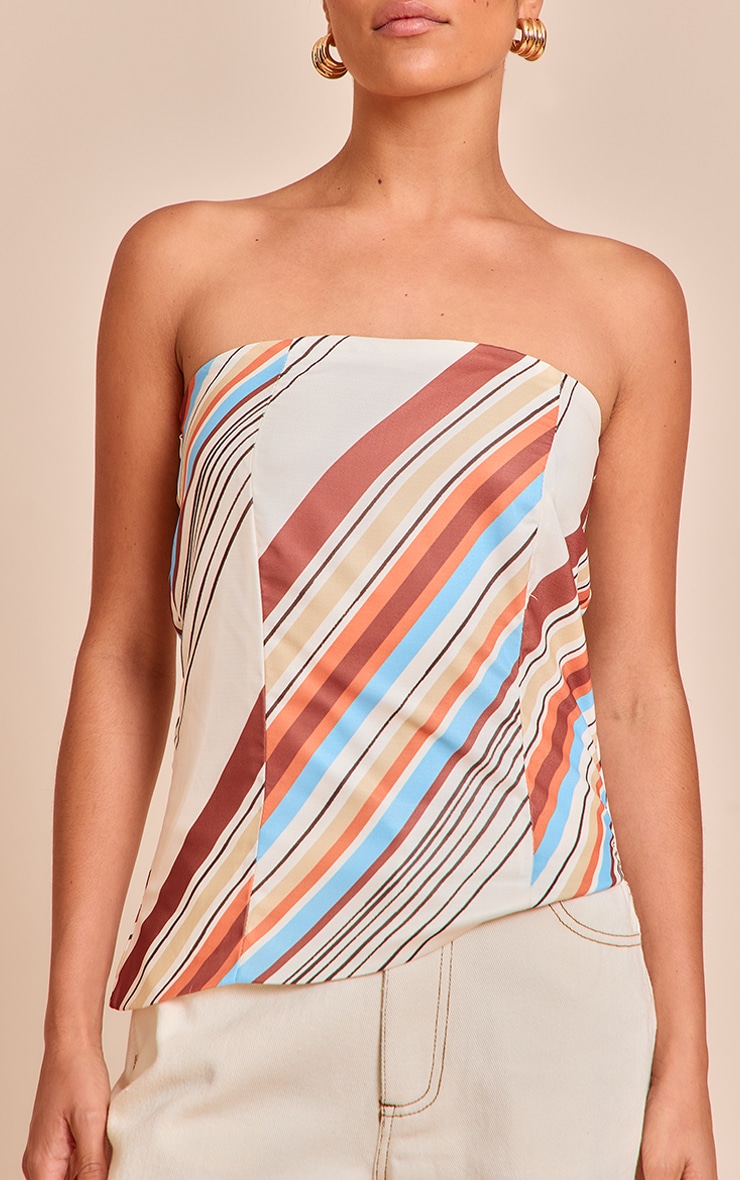 Petite Top bustier multicolore à rayures image 4