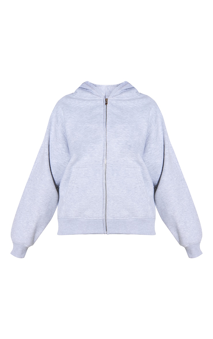 Petite Ash Grey Zip Through Hoodie image 5