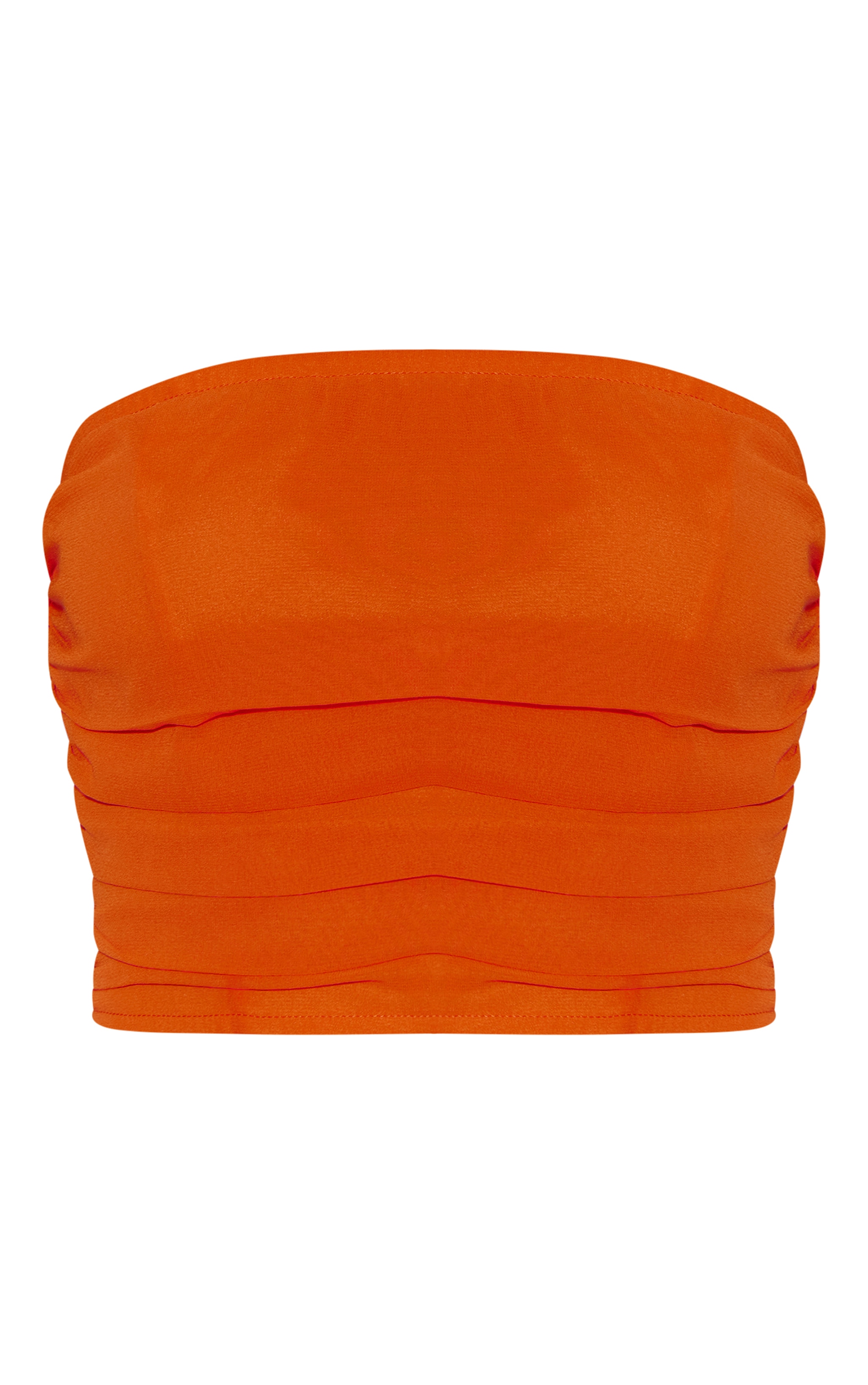 Top bustier court mandarine froncé image 5
