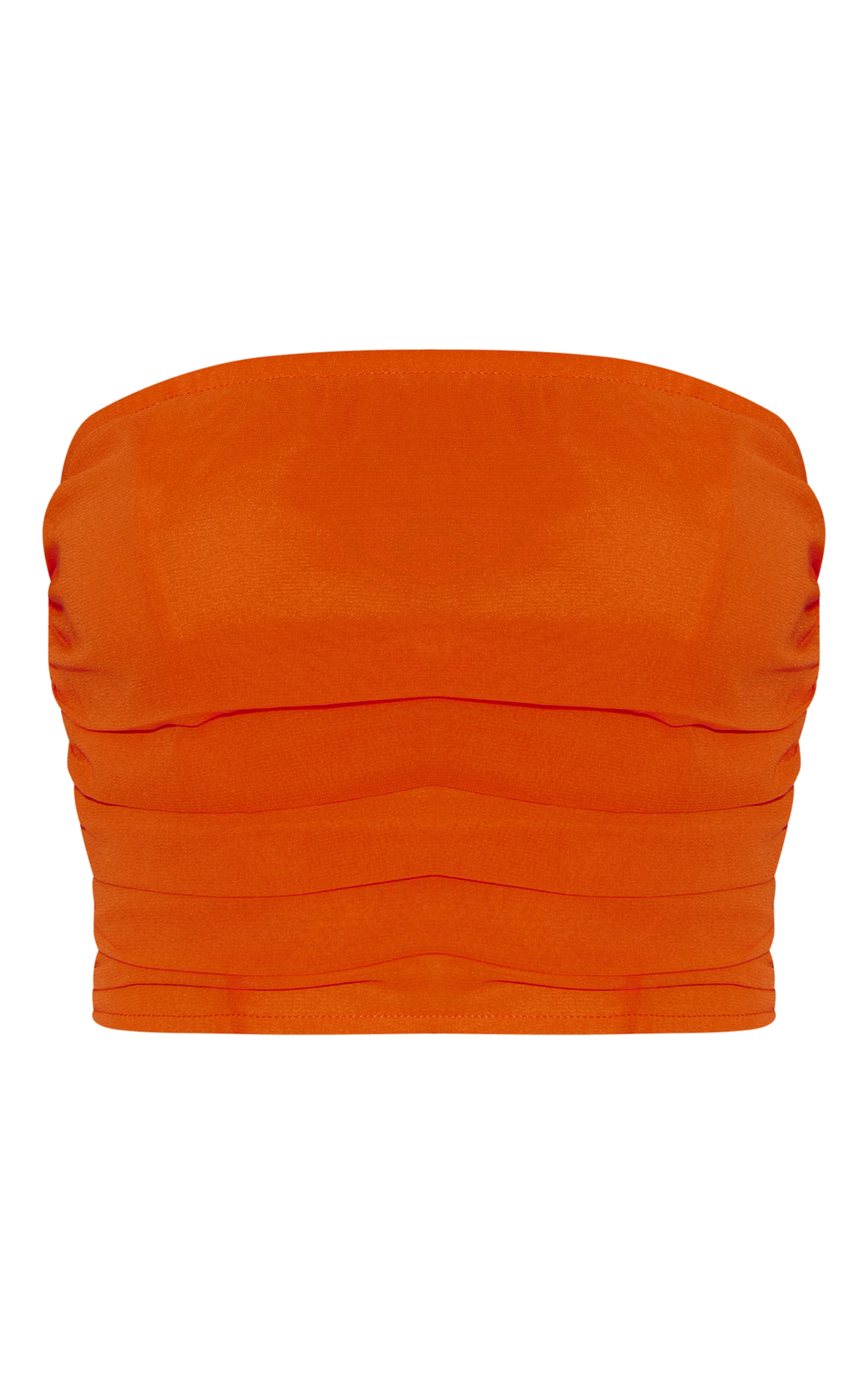 Tangerine Ruched Bandeau Top image 5