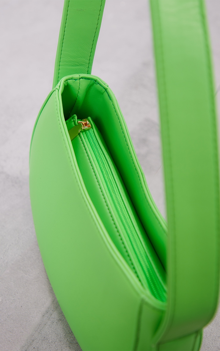 Lime Pu Curved Shoulder Bag Accessories PrettyLittleThing AUS