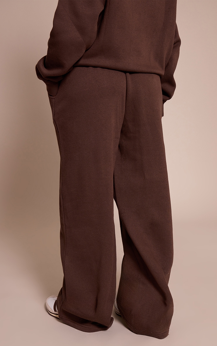Petite Chocolate Wide Leg Elasticated Drawstring Sweatpants image 3