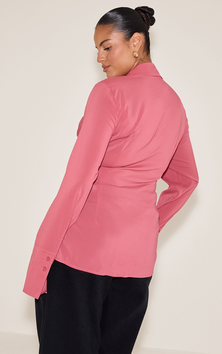 Plus Blush Chiffon Fitted Shirt image 2