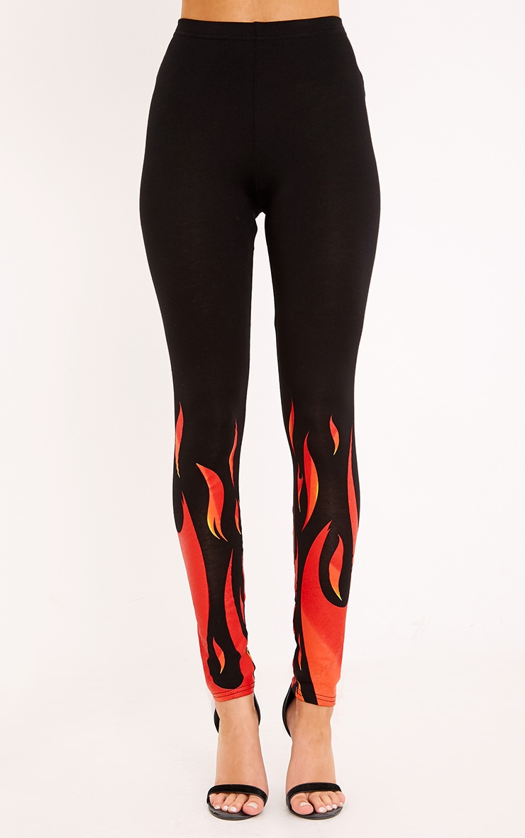 flame print tights