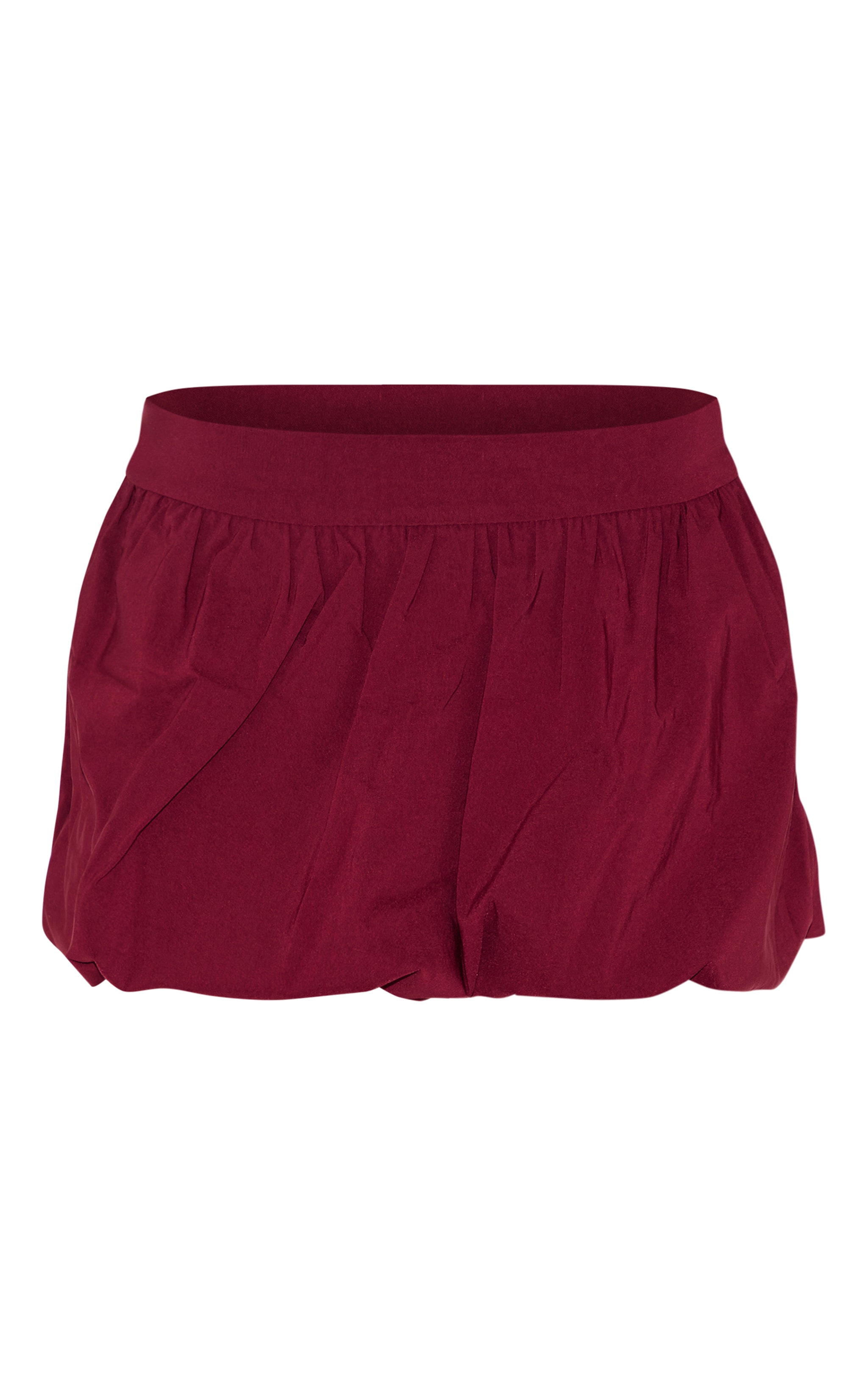Burgundy Stretch Woven Micro Mini Puffball Skirt image 6