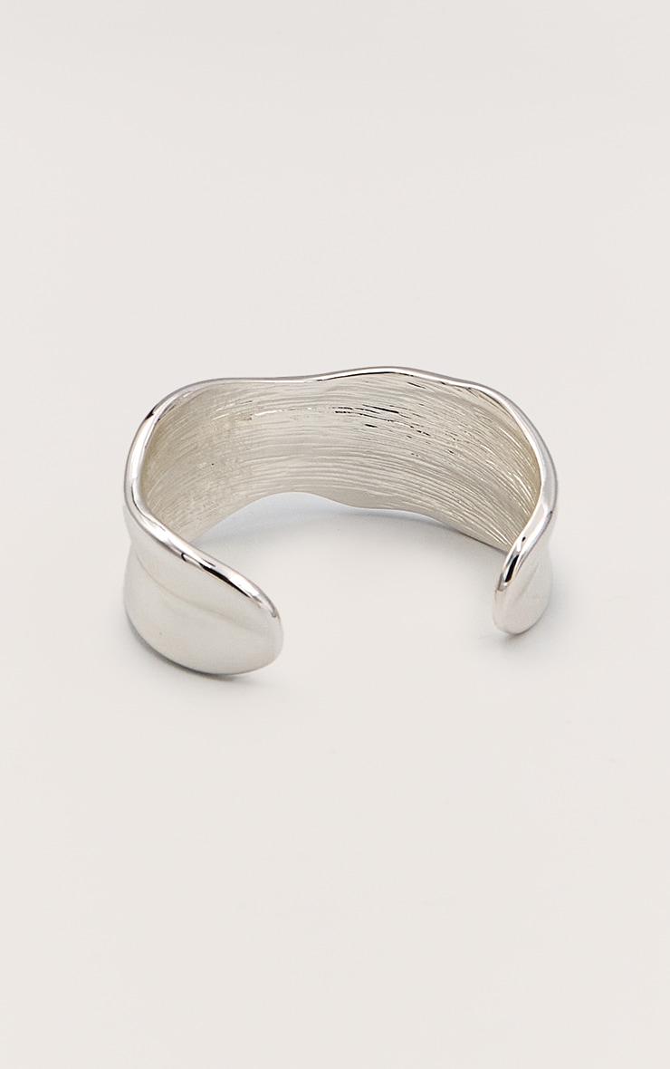 Silver Hammered Edged Cuff image 3