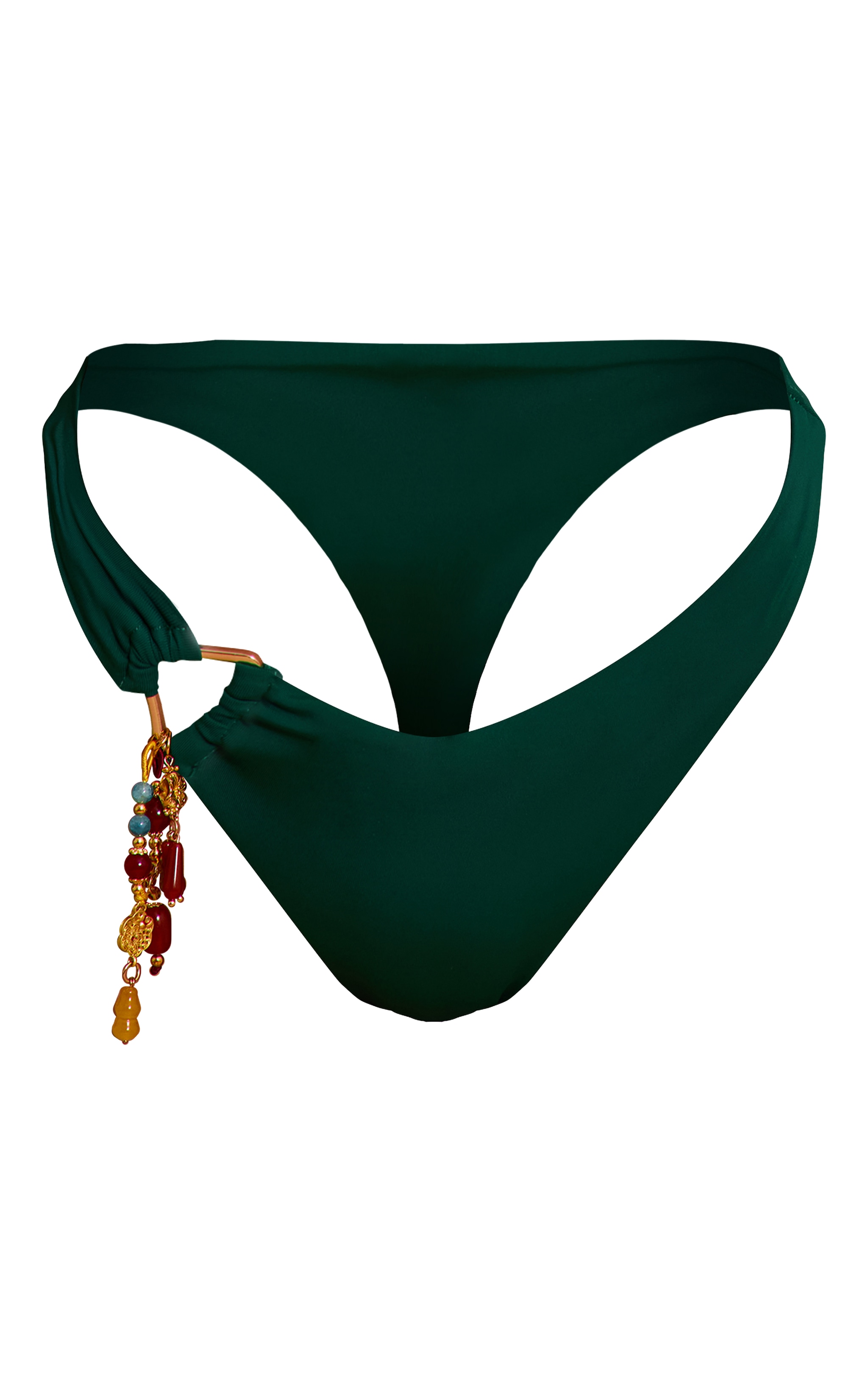 Emerald Green Charm Trim Brazilian Bikini Bottoms image 5