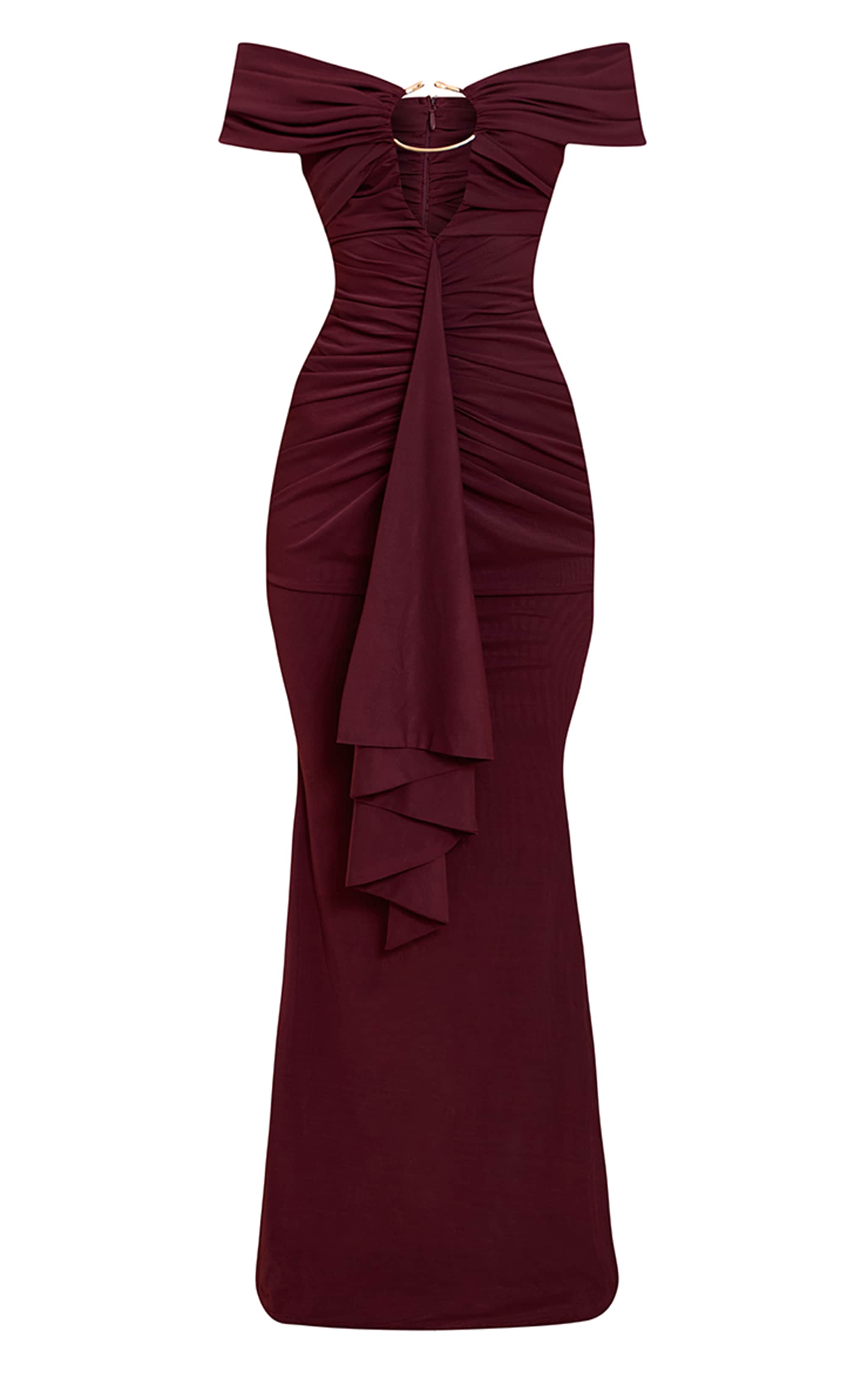 PLT Label Mulberry Mesh Trim Detail Fishtail Maxi Dress image 6