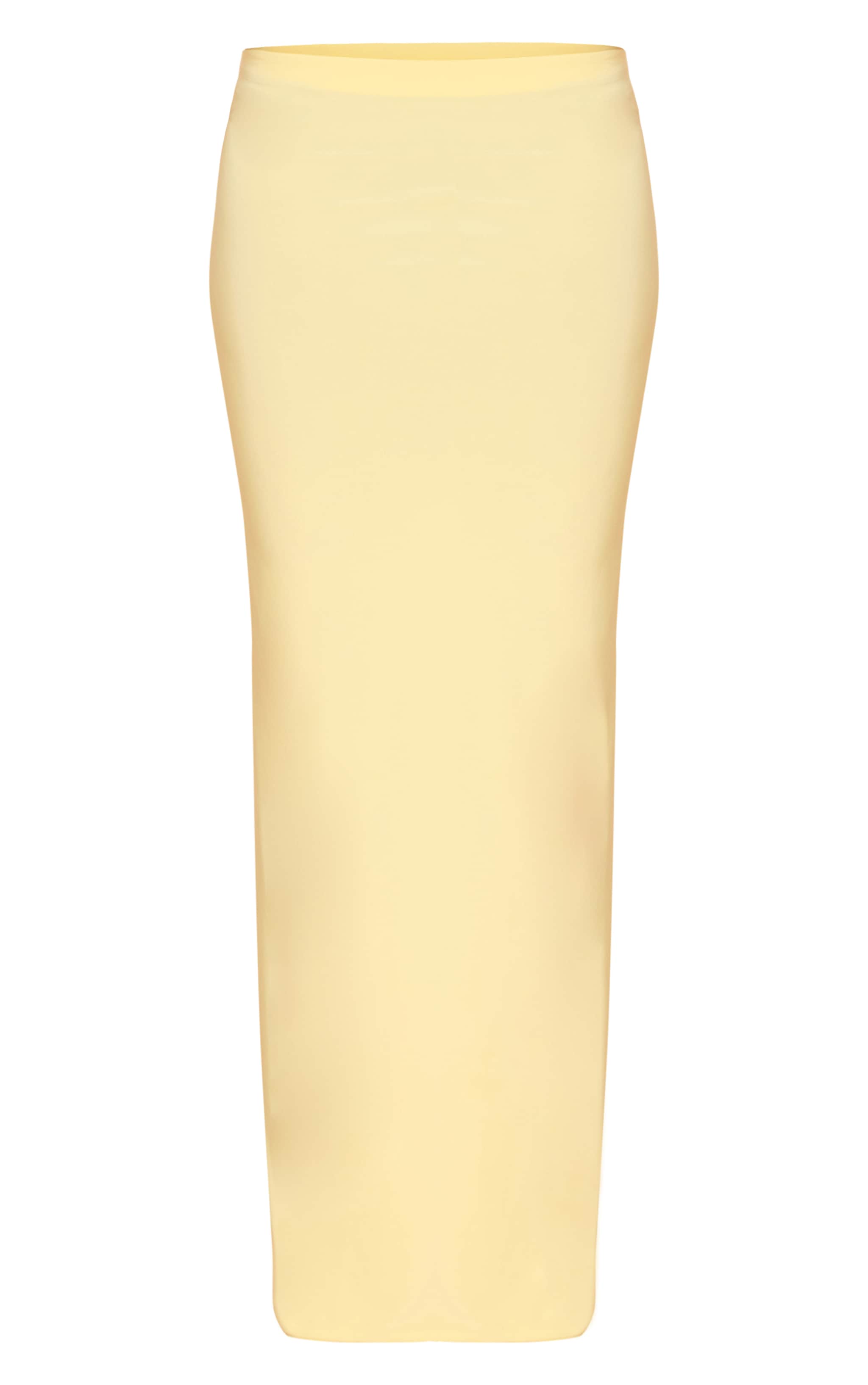Lemon Double Layer Slinky Mid Rise Maxi Skirt image 5