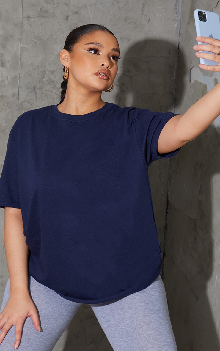 PLT Plus - T-shirt oversize basique bleu marine