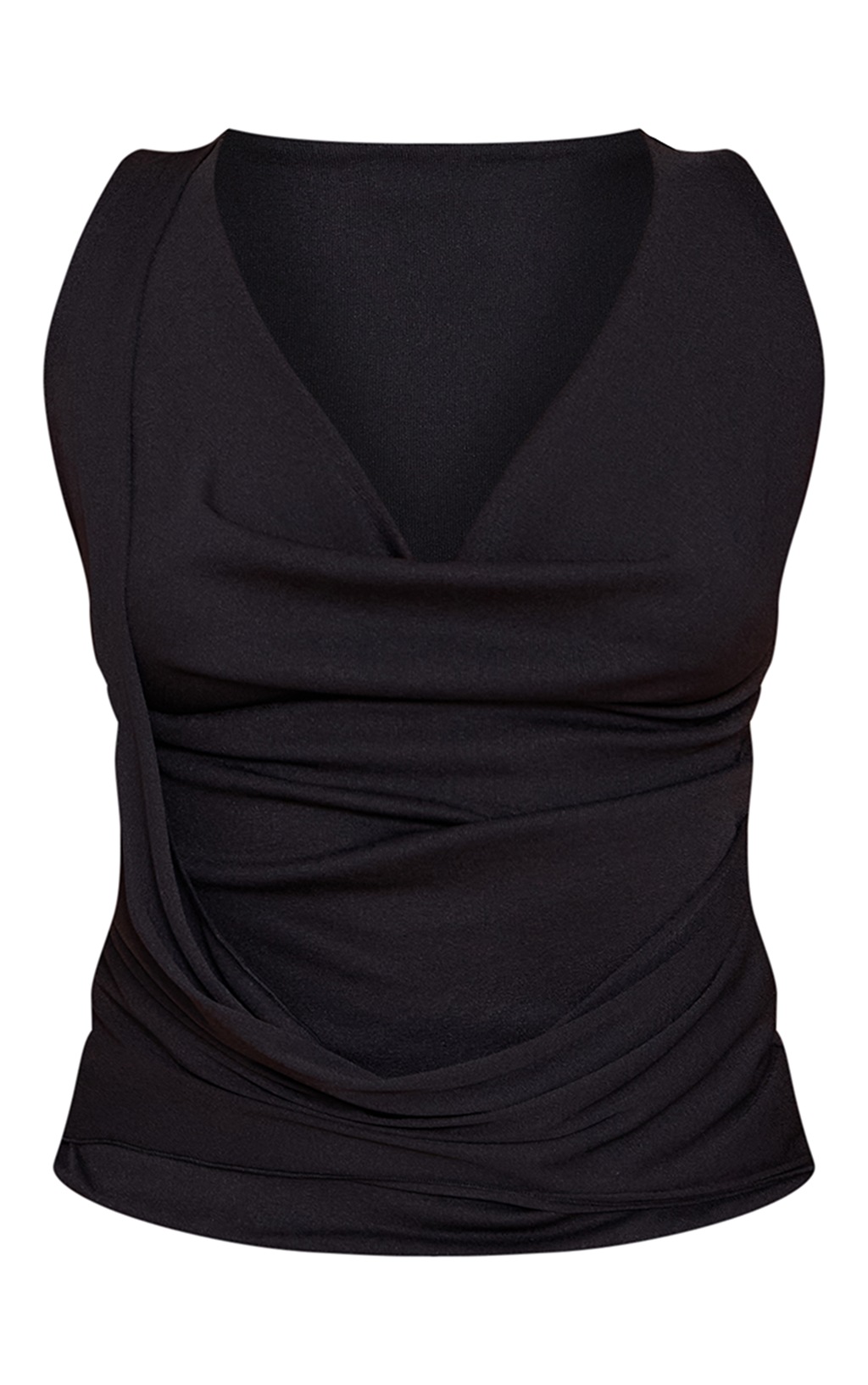 Draped Cowl Top in Black